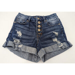 Short En Jean Destroyed Rue 21 Taille 5 - Coupe Haute, Bleu, Neuf Avec étiquettes